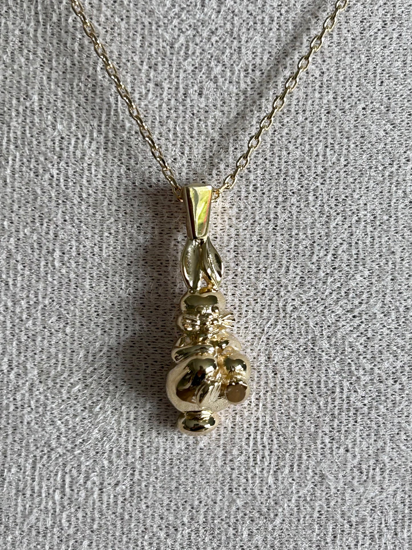 Large Gold Rabbit Necklace