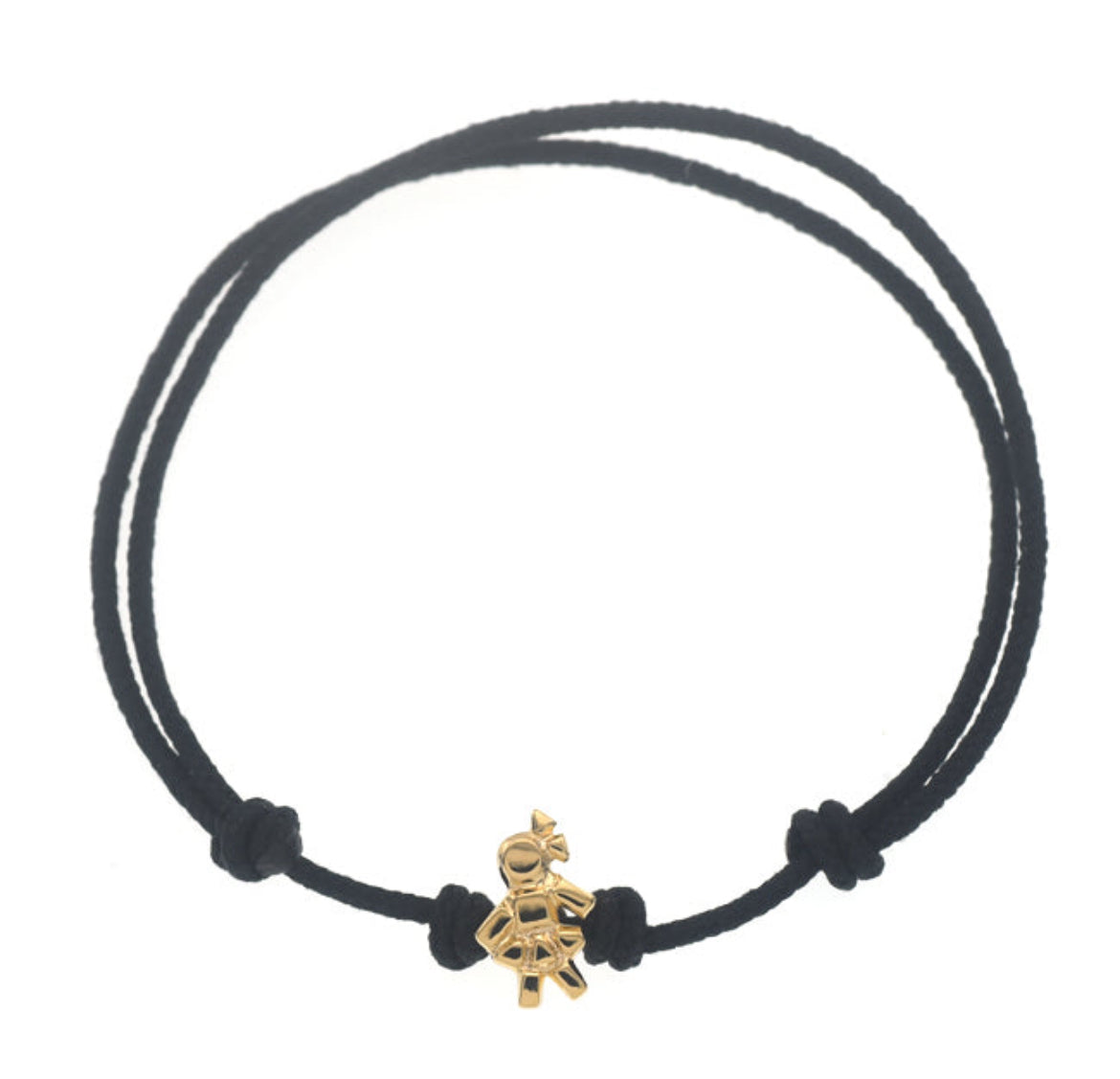 Bracelet Black fil simple mini Louloux Girl Gold