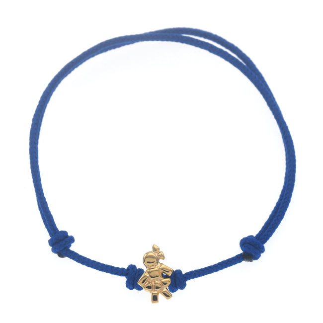 Bracelet Bleu fil simple mini Louloux Girl Gold