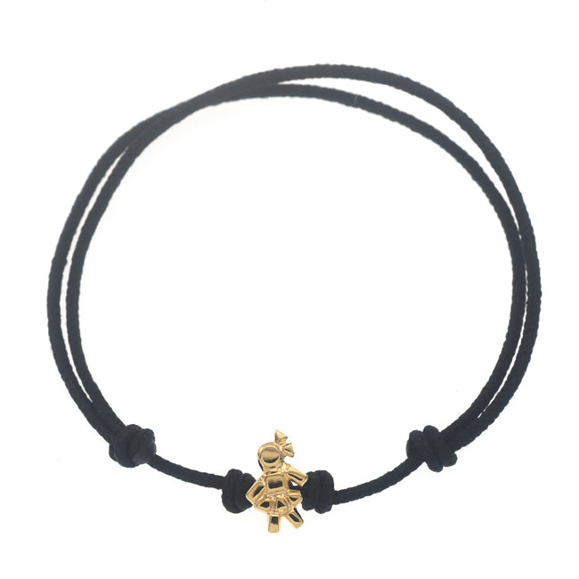 Bracelet Noir fil simple mini Louloux Girl Gold