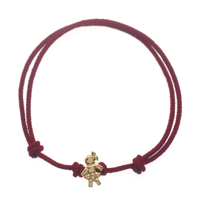 Bracelet Rouge fil simple mini Louloux Girl Gold