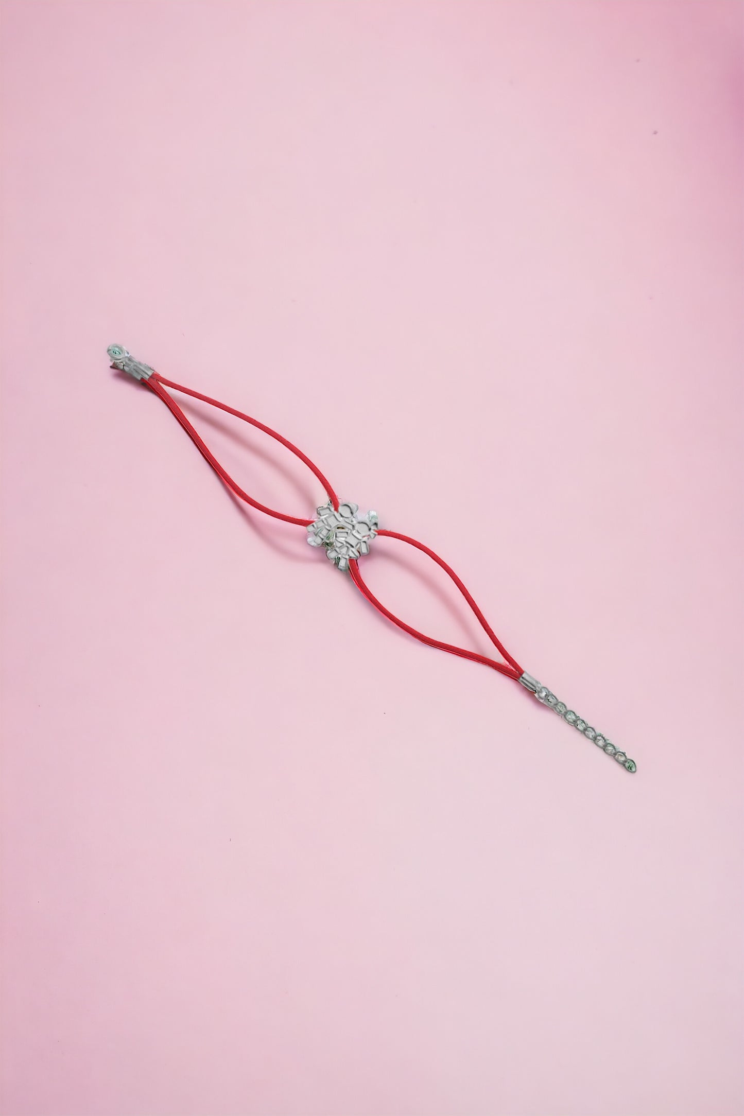 Bracelet cordon ciré rouge Boy&Girl argent