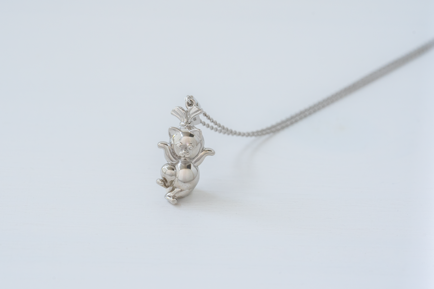 Maxi Lady Cat Silver Necklace