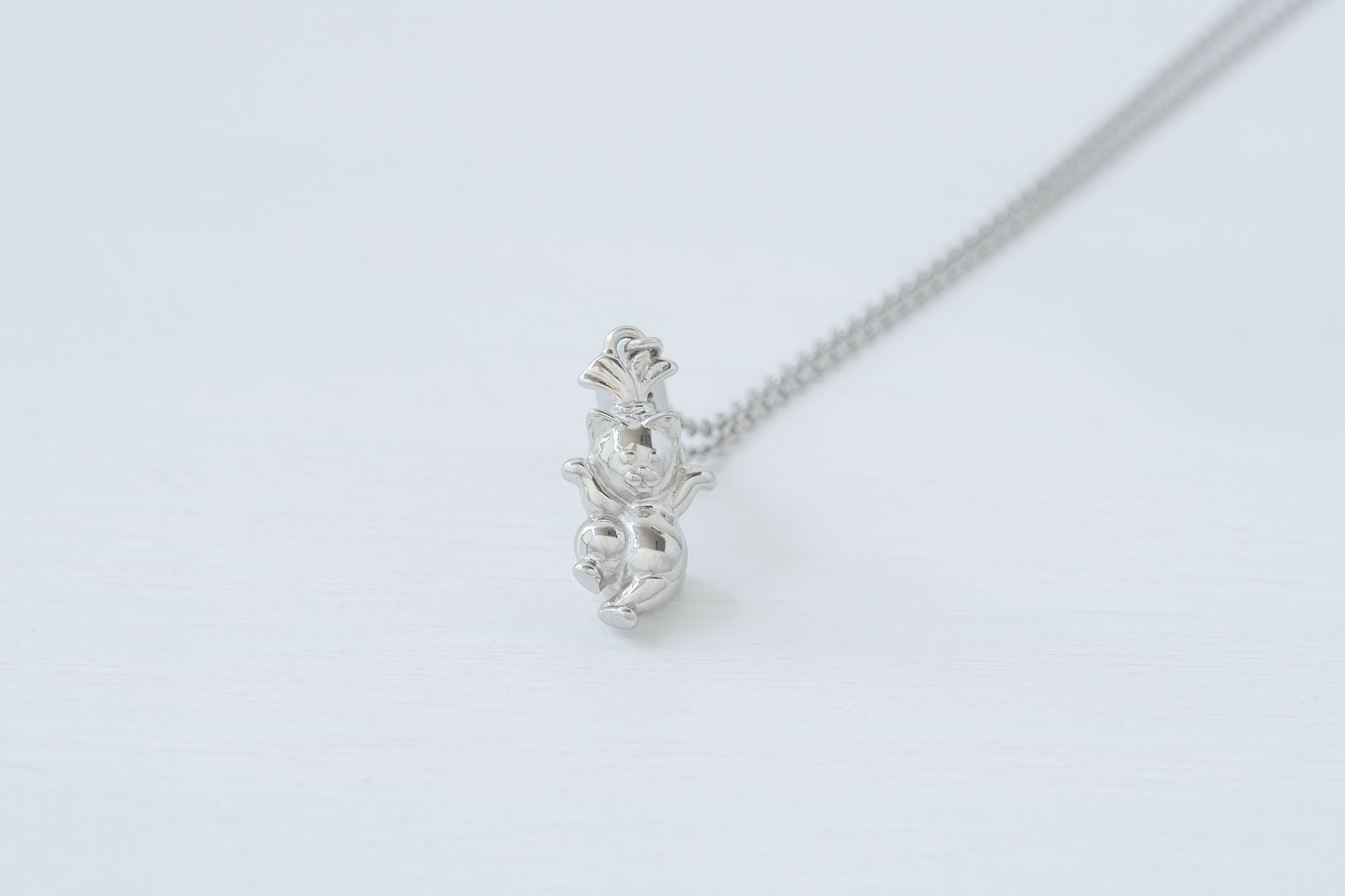 Baby Lady Cat Silver Necklace