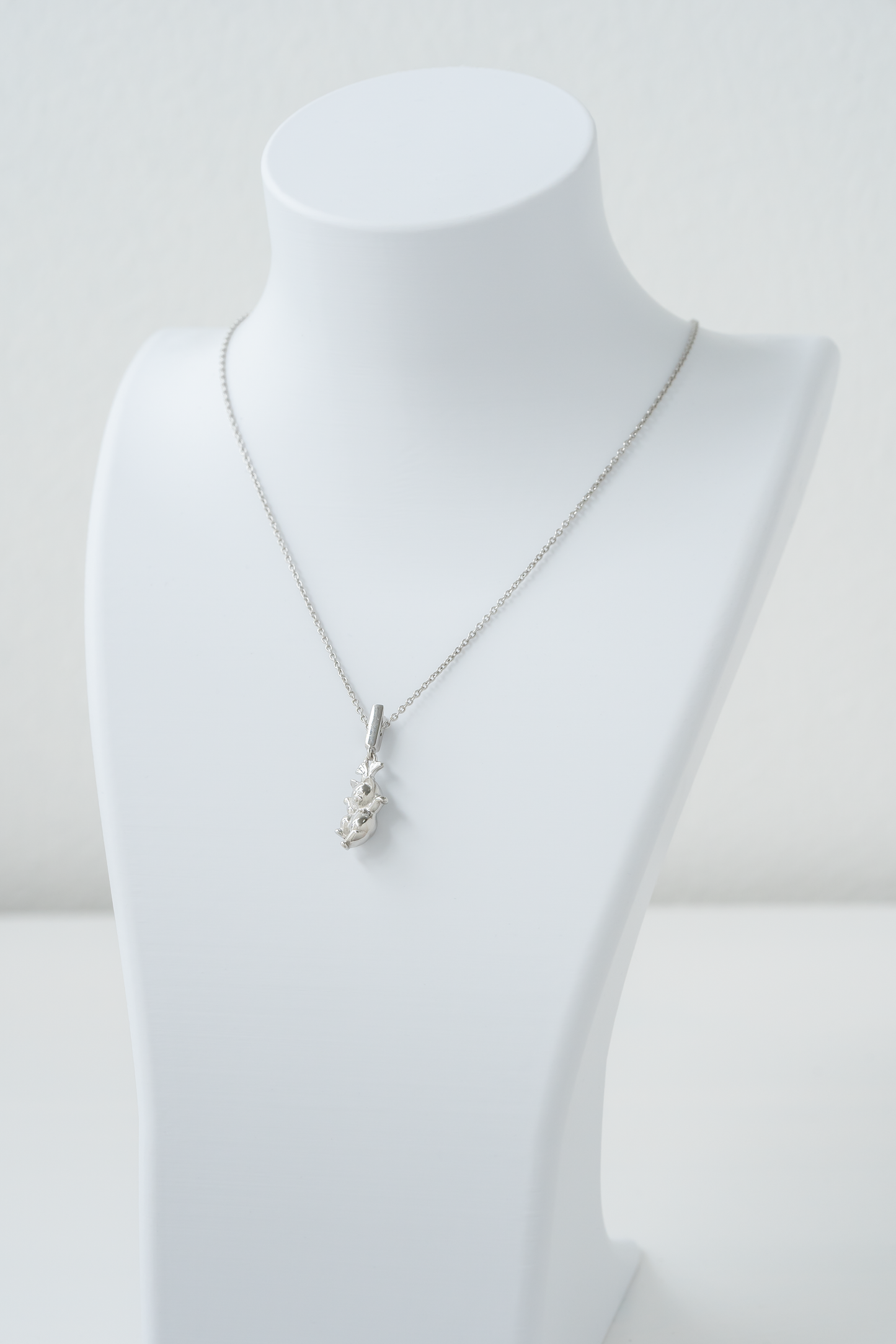 Baby Lady Cat Silver Necklace