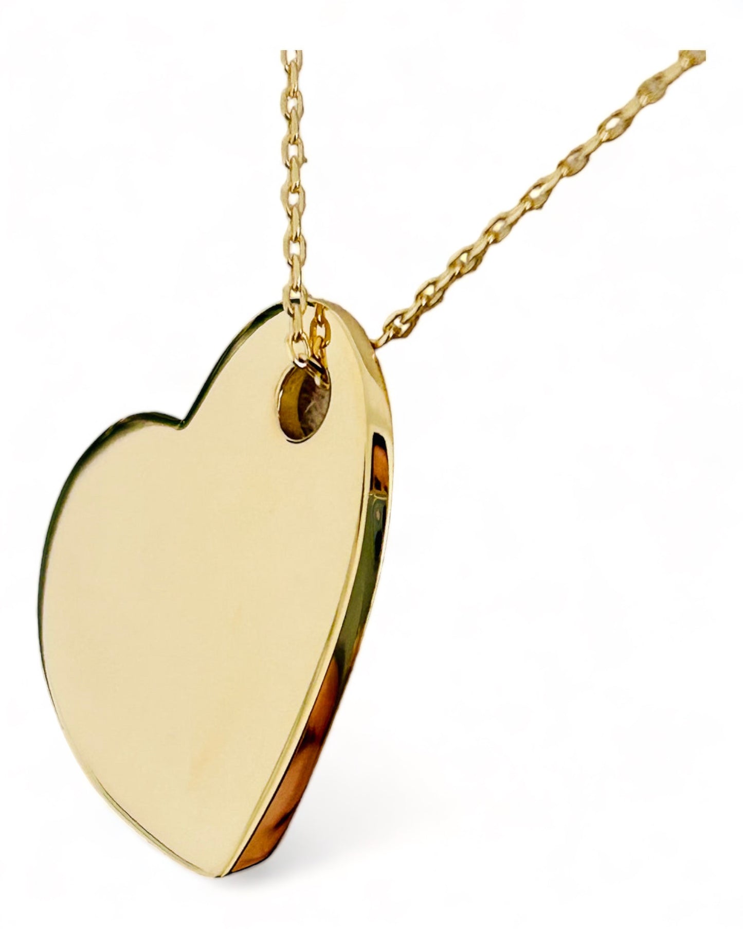 Collier Grand Cœur Facette couleur gold