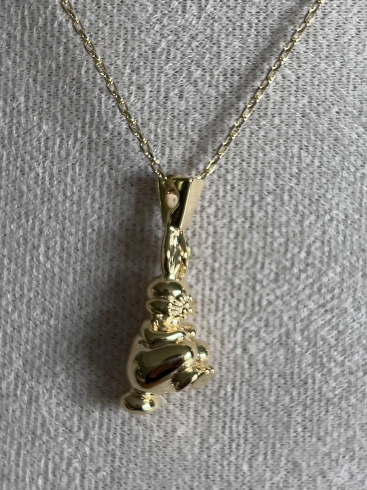 Collier Grand Lapin couleur or