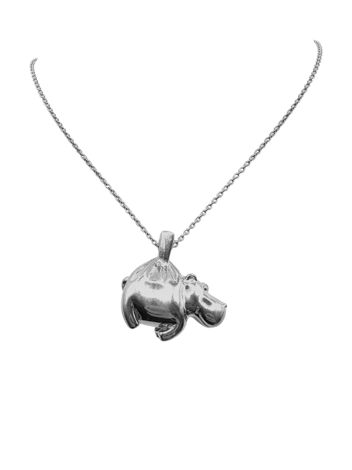 Collier Maxi Hippo Argent