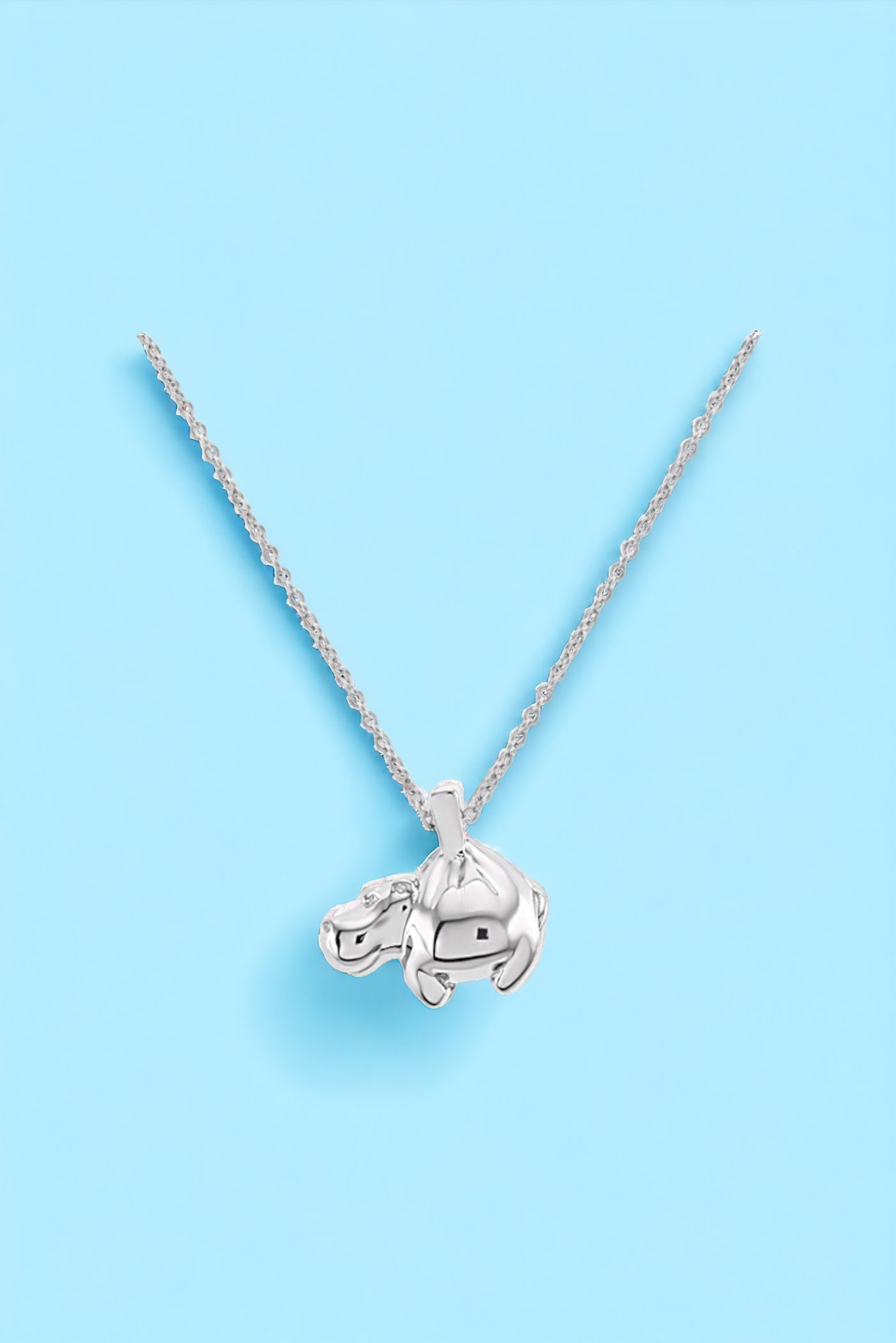 Collier Mini Hippo couleur Argent