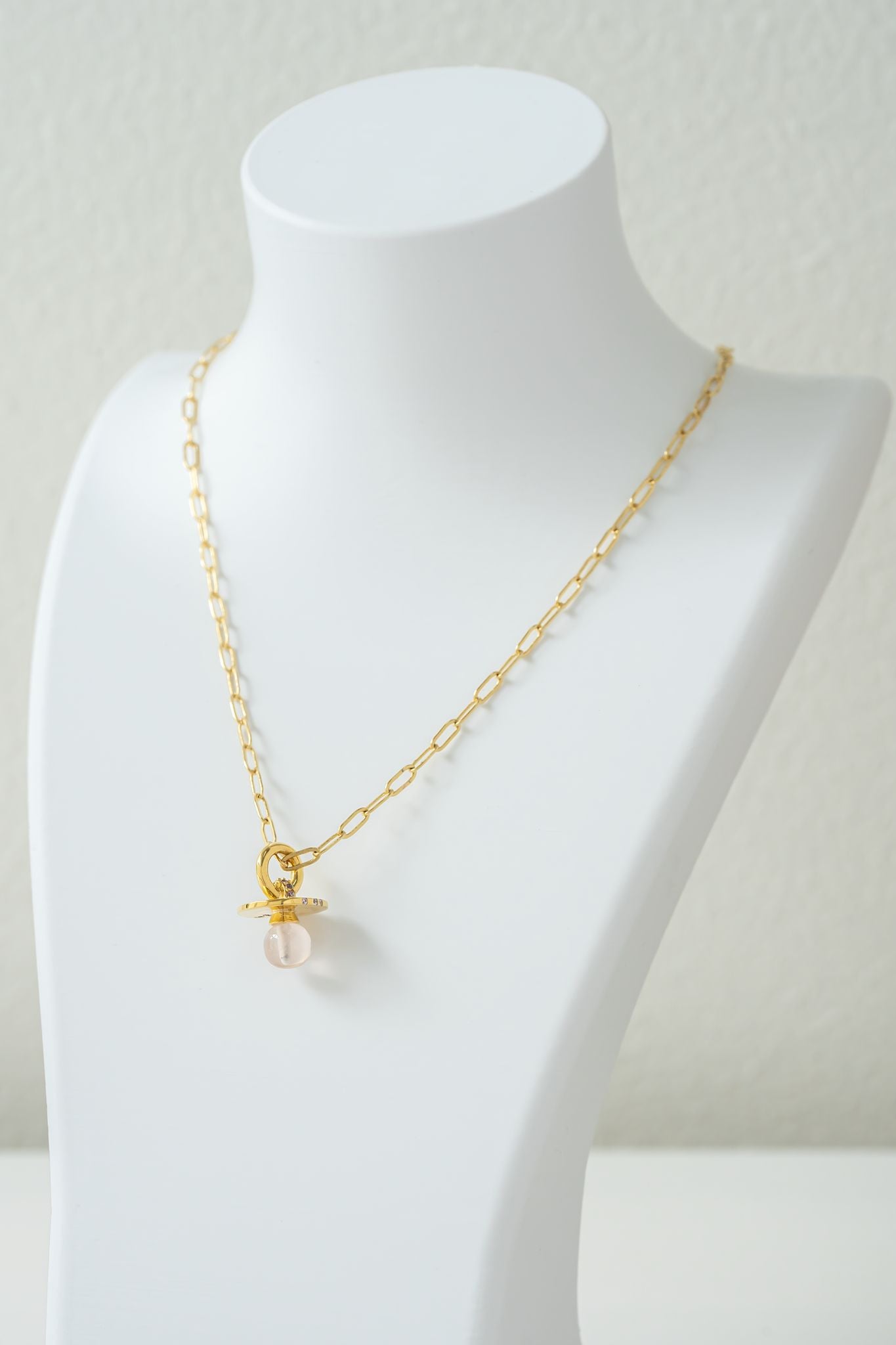 Pendentif Tétine Quartz Rose