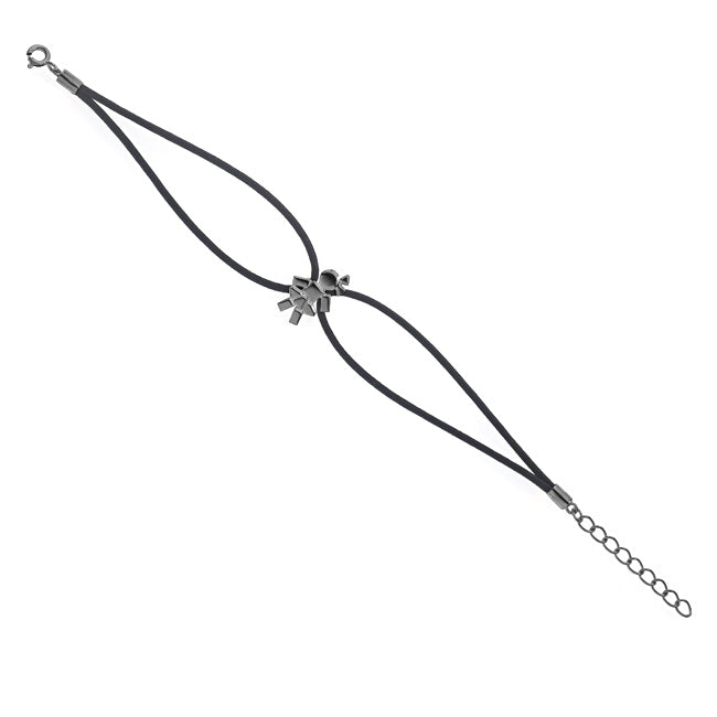 Louloux Girl black rhodium-plated silver cord bracelet