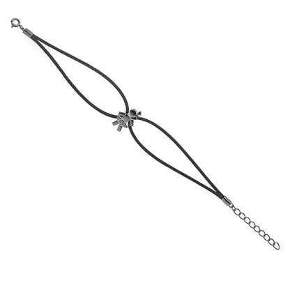 Louloux Girl black rhodium-plated silver cord bracelet