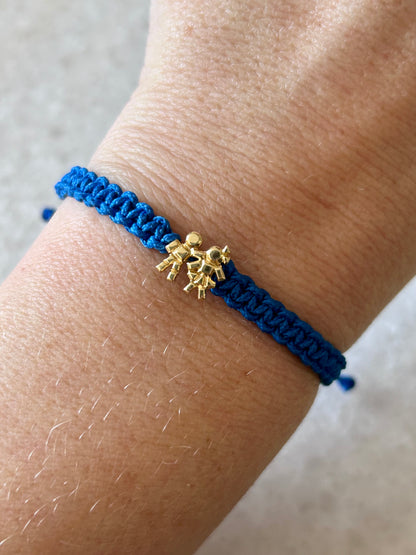 Mini Louloux Boy&amp;Girl Gold Macrame Weaving Bracelet