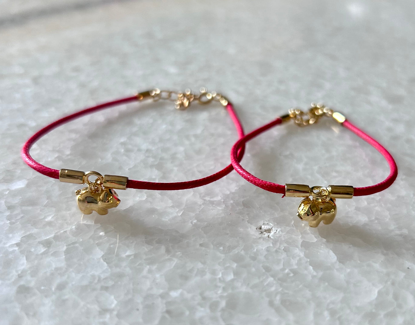 Bracelet cordon cochon Gold - Taille adulte