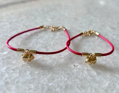 Bracelet cordon cochon Gold - Taille adulte