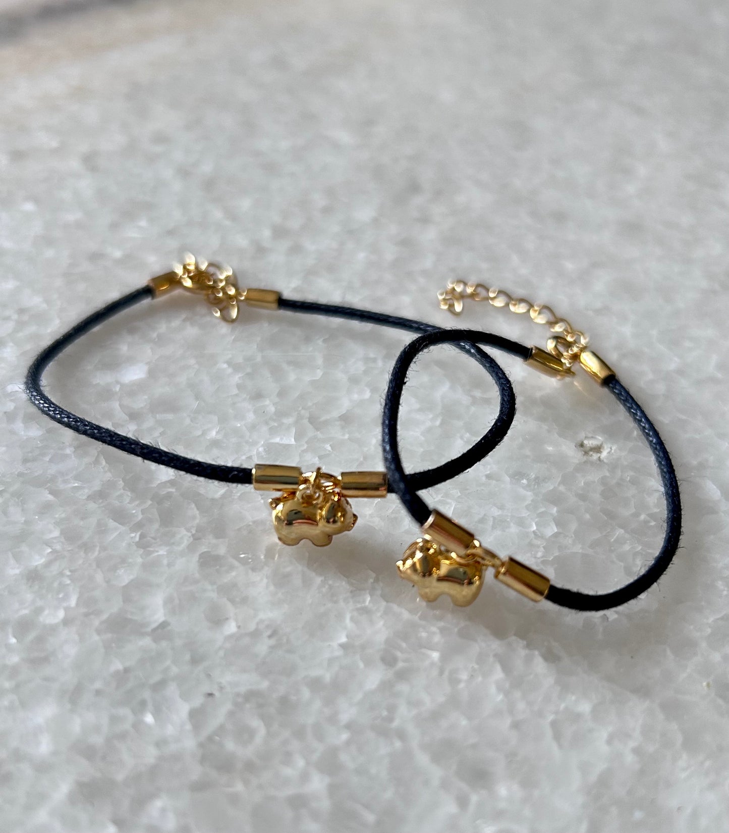 Bracelet cordon cochon Gold - Taille adulte
