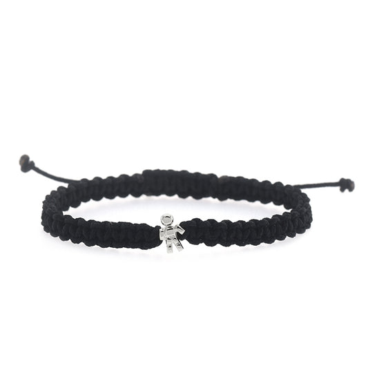 Bracelet fil tissage macramé mini Louloux Boy Argent