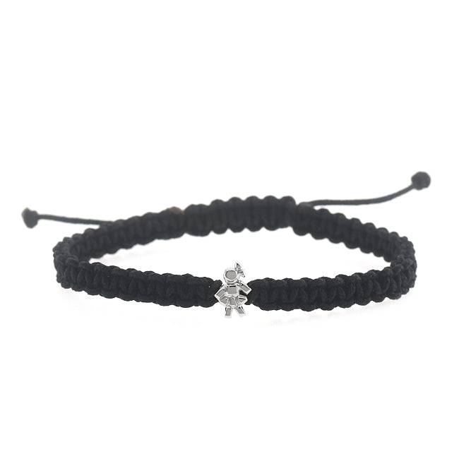 Bracelet tissage macramé Mini Louloux Girl Argent
