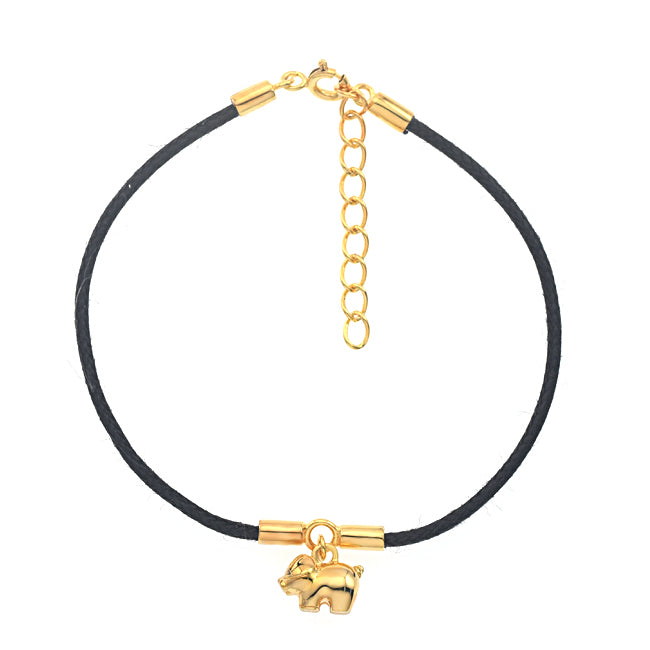 Bracelet cordon cochon Gold - Taille adulte
