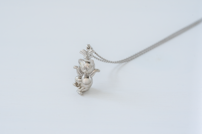 Maxi Lady Cat Silver Necklace