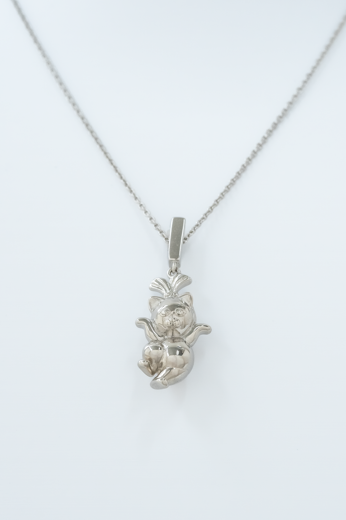 Maxi Lady Cat Silver Necklace