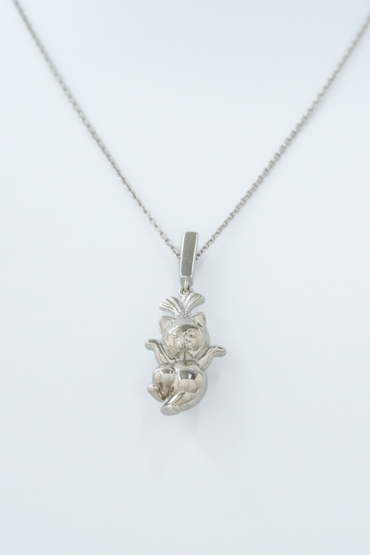 Maxi Lady Cat Silver Necklace