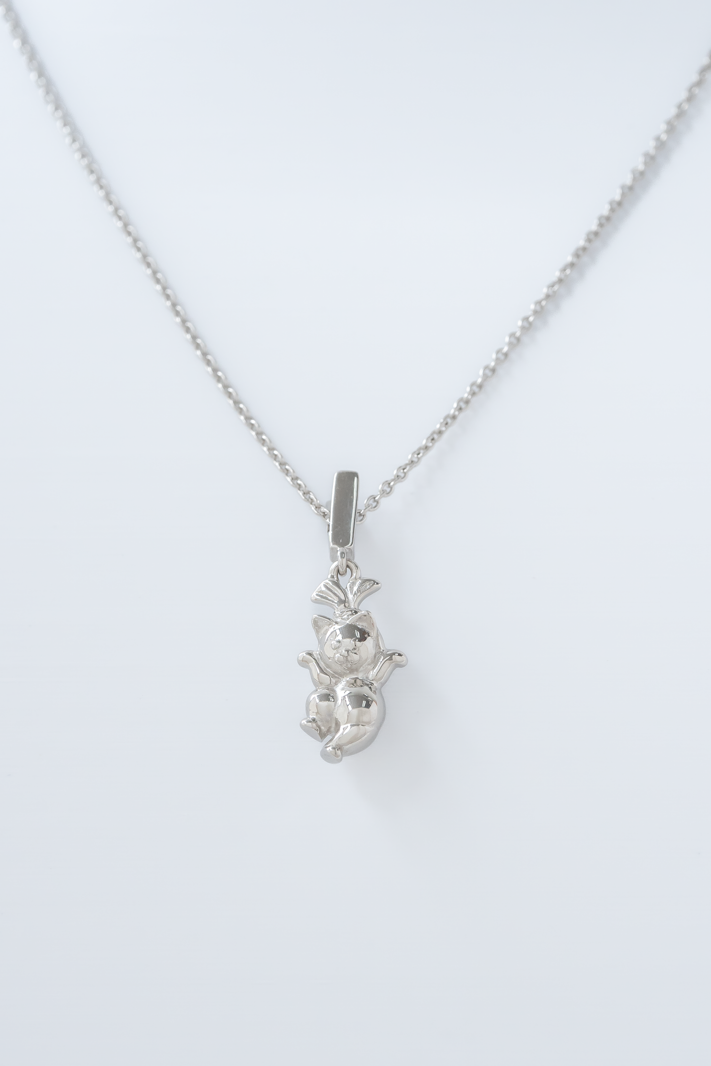 Baby Lady Cat Silver Necklace