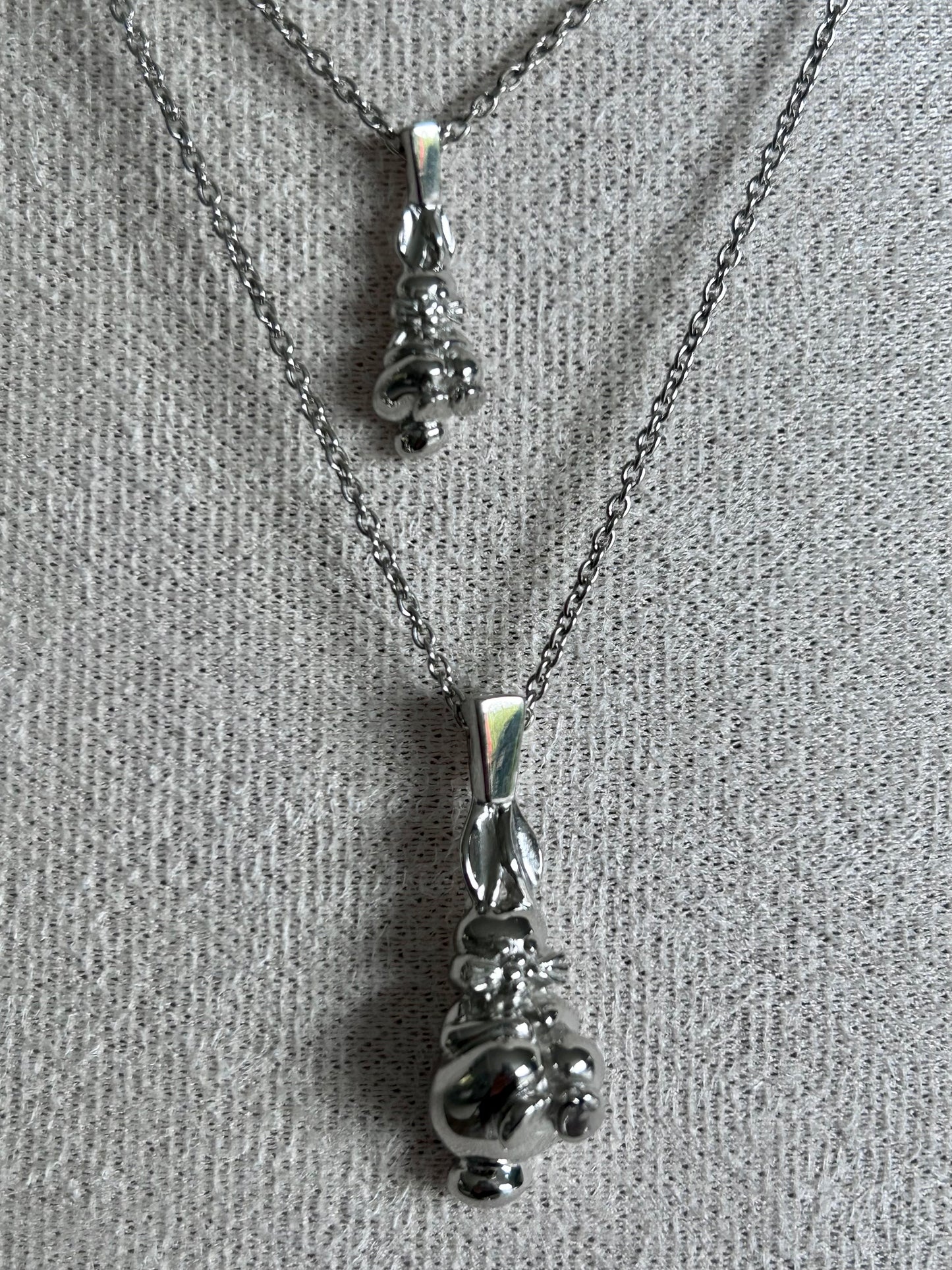 Collier Grand et petit Lapin couleur Argent