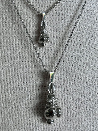 Collier Grand et petit Lapin couleur Argent
