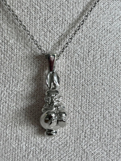 Collier adulte et enfant Grand Lapin Argent