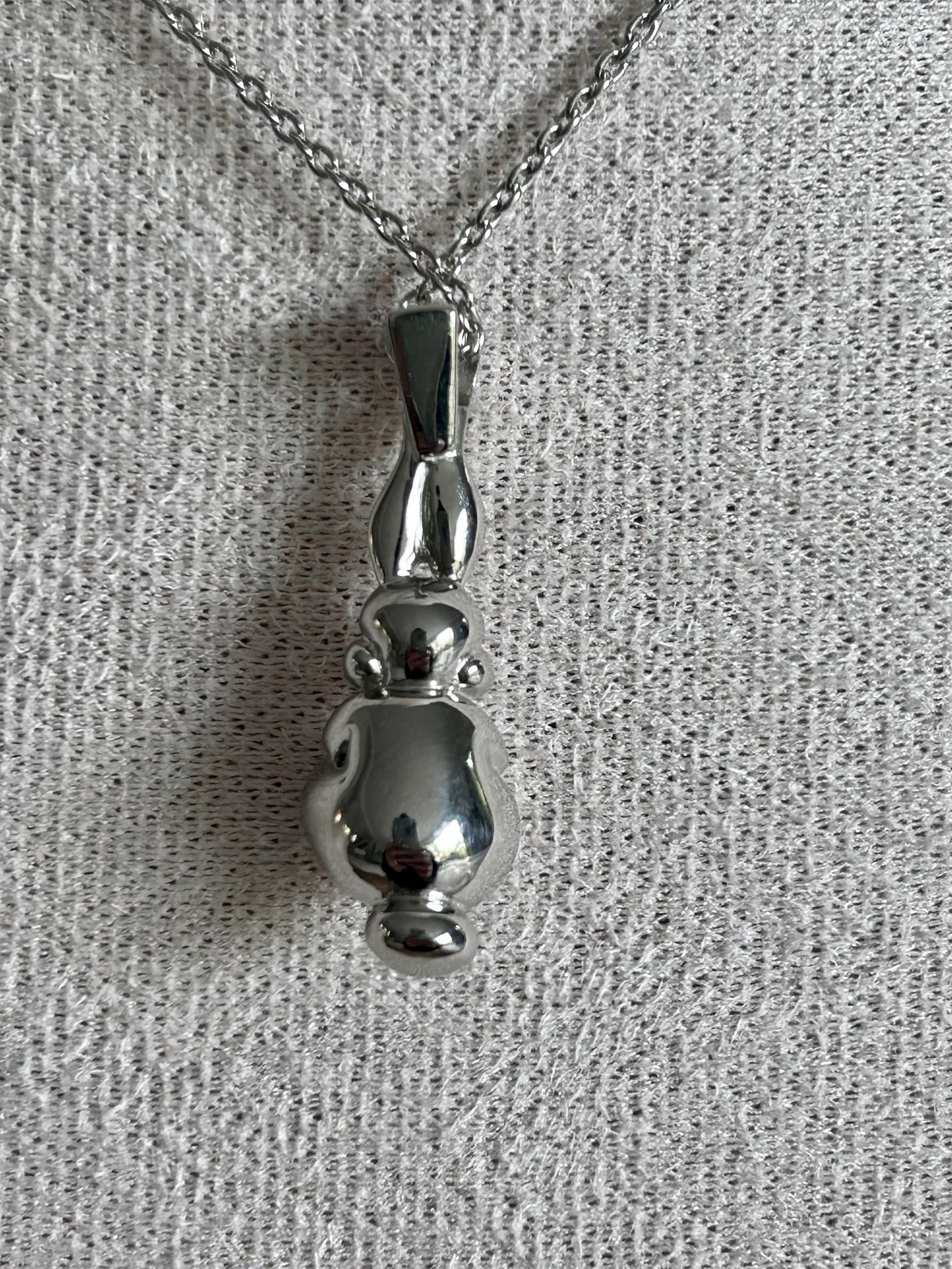 Collier adulte et enfant Grand Lapin couleur Argent