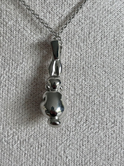 Collier adulte et enfant Grand Lapin couleur Argent