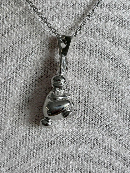 Collier enfant et adulte Grand Lapin Argent