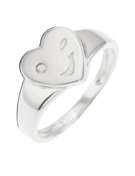 Bague Cœur clin d'œil Argent
