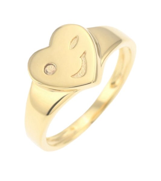 Bague Cœur clin d'œil Gold