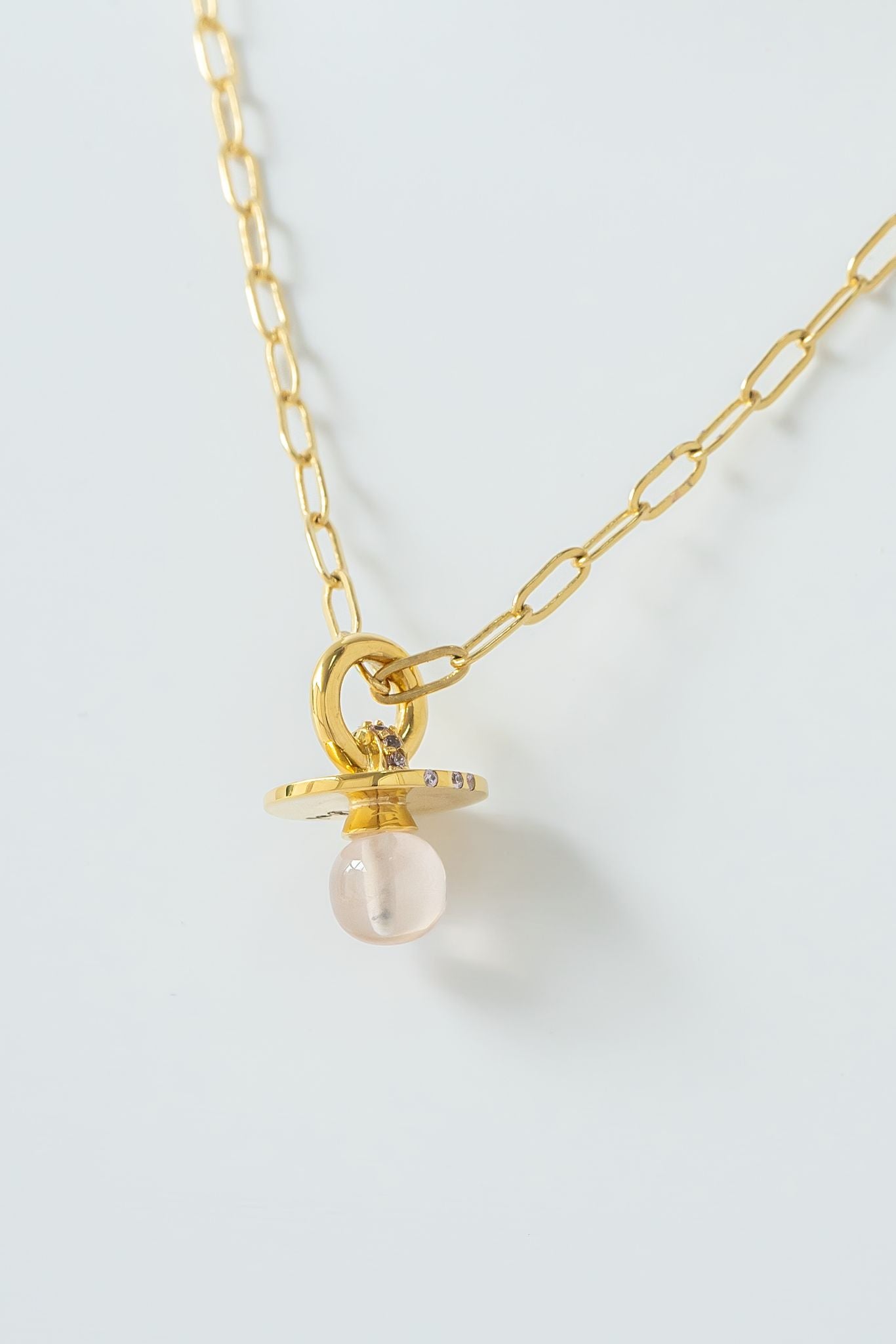 Pendentif Tétine Quartz Rose