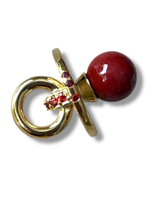 Pendentif Tétine Jaspe Rouge